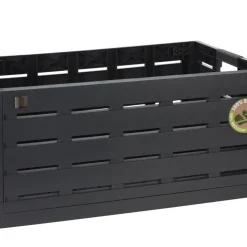 Spetebo XXL Klappbox 60 Liter Anthrazit - 59 X 40 Cm - Universal Faltbox In Holz Optik - Klappbarer Einkaufs Wäsche Korb