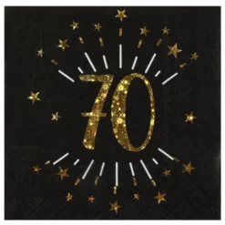 Santex 10 Servietten Geburtstag 70 Gold Schwarz
