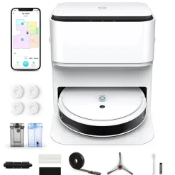 Yeedi Mop Station 2-in-1 Wischroboter, Mopp- Und Saugroboter, Automatisch Waschen Von Mopps, Druckbeaufschlagte Mopps, 2500 Pa, Visuelle Navigation, Teppicherkennung