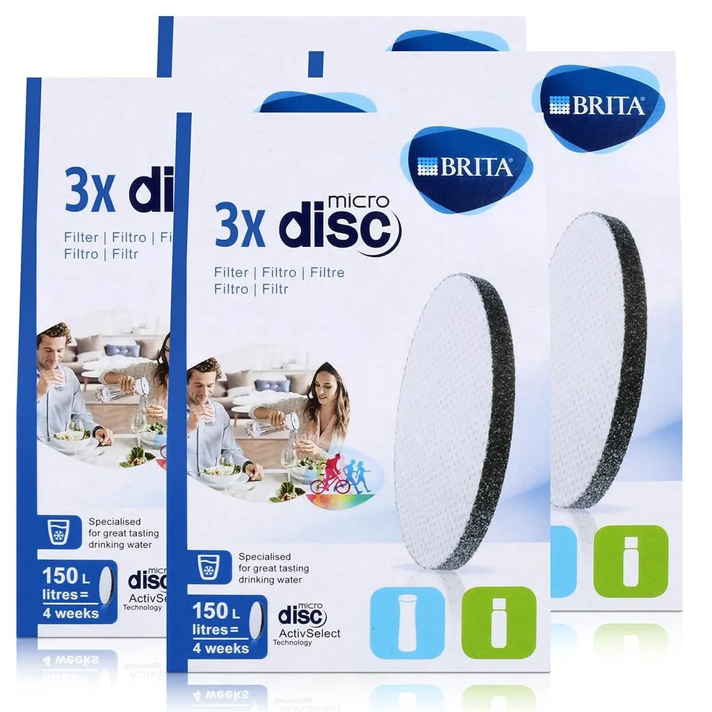 BRITA MicroDisc Wasserfilter 3stk. - Passend Für BRITA Fill&go Wasserfilter-Flaschen Und BRITA Fill&serve Wasserfilter-Karaffen (4er Pack)