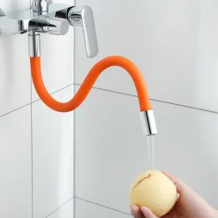 Jinaishop 50CM Wasserhahn Verlängerungsrohre Universal-Verlängerungsrohr Spritzwassergeschützte Wasserhahn-Verlängerung Für Waschbecken Küchenarmaturen