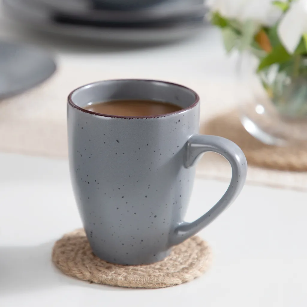 Tafelservice Steingut, Vancasso MODA Geschirrset, Vintage Aussehen, 16-teiliges Kombiservice Mit Je 4 Speisetellern, Kuchentellern, Schalen Und Becher – Bild 4