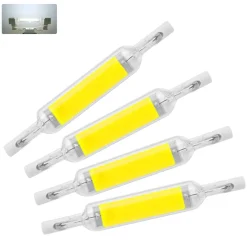 PMS 4 Stück R7S 5W LED Weiß Lampe Dimmbare COB Glasröhre Ersetzen Halogenlampe 100W