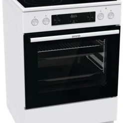 Gorenje GECS6C 70 WPA Elektro-Standherd - Glaskeramik-Kochfeld - 71 Liter - ExtraSteam - GentleClose - AirFry - Versenkbare Knebel - AquaClean - PerfectGrill - Teleskopauszüge - Weiß