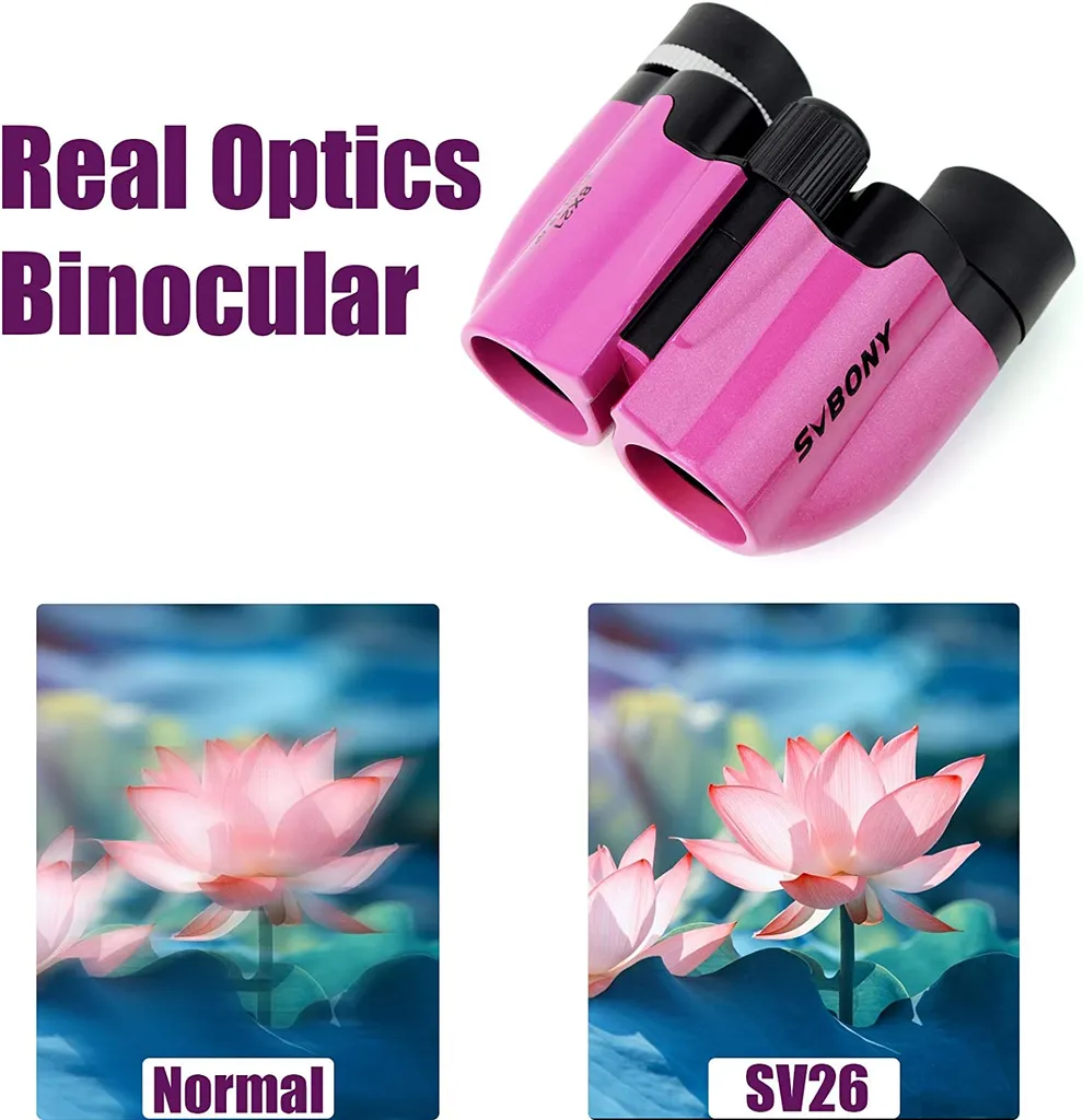 Svbony SV26 Fernglas Für Kinder, FMC-grün, 8x21 Fernglas Vogelbeobachtung Outdoor-Aktivitäten, Geschenken Für Jungen, Mädchen (Rosarot) – Bild 3