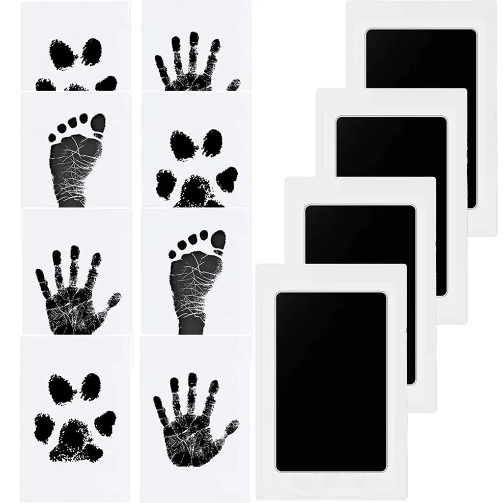 Mmgoqqt Pfotenabdruck Set Hund & Katze, 4 Pcs Handabdruck Baby Hundepfoten Abdruck Machen, Paw Print Stamp Pad, Fussabdruck Baby Stempelkissen, Baby Fußabdruck, Pfotenabdruck-Set,Baby Tintenabdruckset – Bild 2