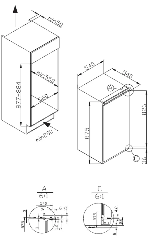 Amica EGS 16173, Gefrierschrank, 880 Mm Nische, Schlepptür-Technik, – Bild 3