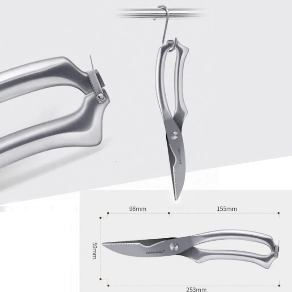 Professionelle Küchenschere Aus Edelstahl Für Huhn / Fleisch / Geflügel / Fisch / Kräuter / Pilze - Linkshänder Und Rechtshänder - Geflügelschere - Decopatent – Bild 4