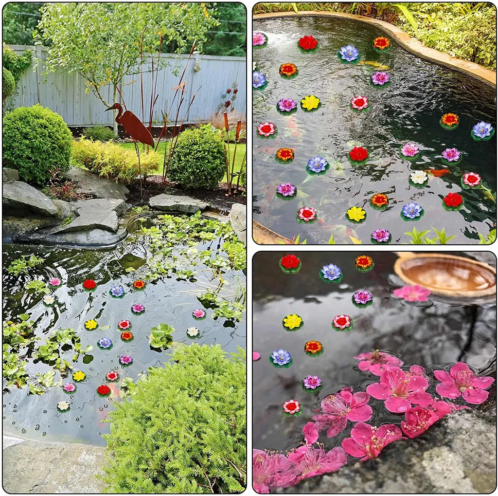 PerfektLeben Stück Schwimmende Seerosen Schwimmende Blumen Künstliche Schwimmende Blumen Für Gartenteichdekoration, Aquarien, Schwimmende Dekorationen Für Schwimmbäder – Bild 5