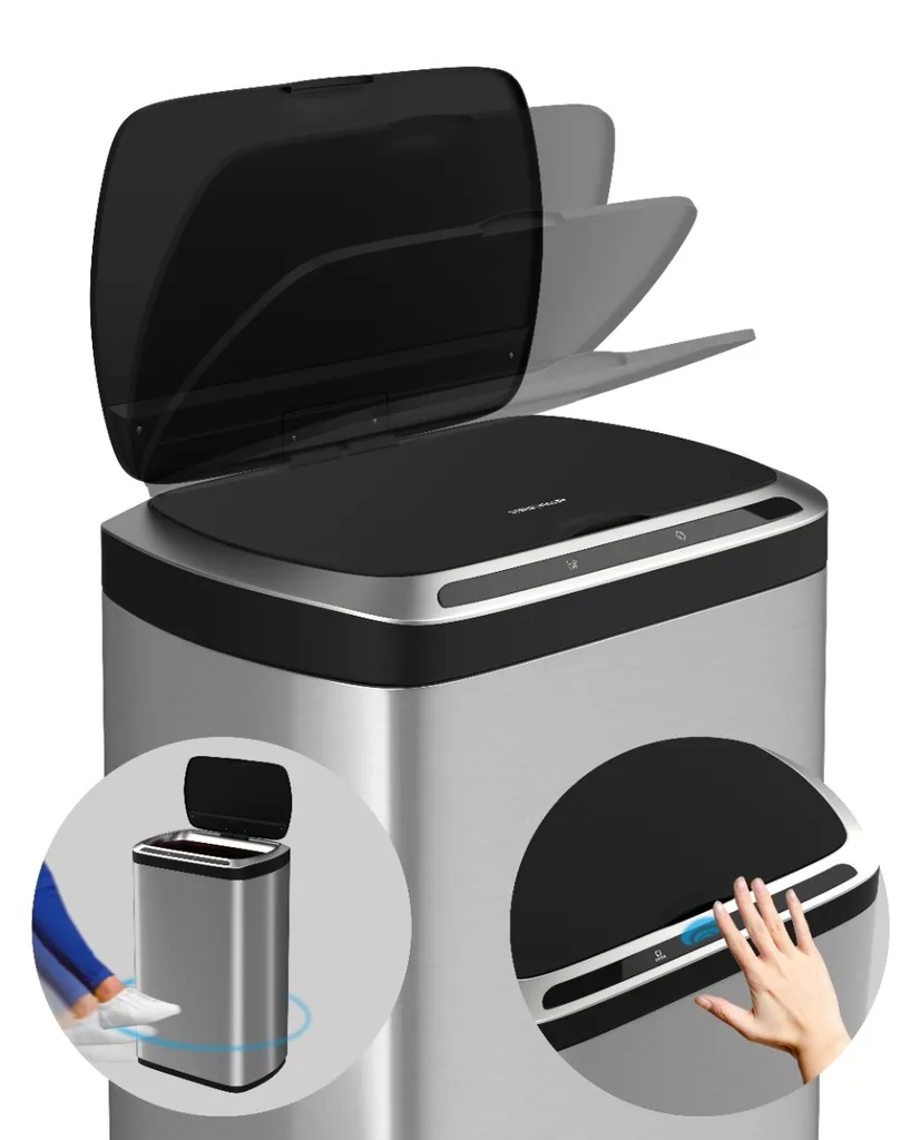 Stangvollby DALLBY Sensor Mülleimer - 50L - Edelstahl - Abfalleimer Mit Sensor – Bild 3