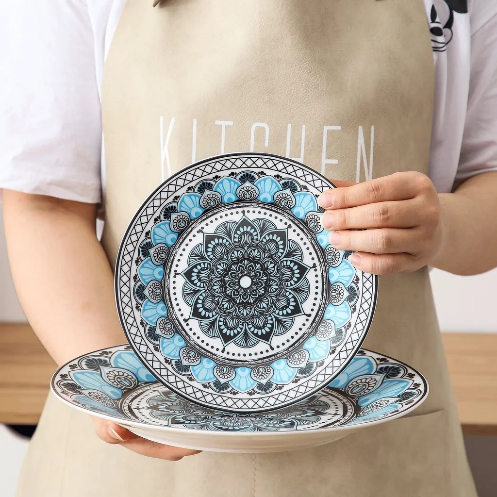 Tafelservice VEWEET, 18 Teiliges Geschirrset Aus Porzellan, AUDRIE Serie, Mit Je 6 Müslischale, Dessertteller Und Flachteller Für 6 Personen – Bild 5