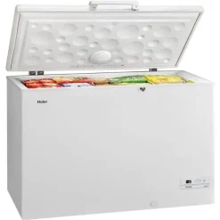 HAIER HCE429F - Gefriertruhe - 413L - Statische Kälte - A + - L141 X H84,5 - Weiß