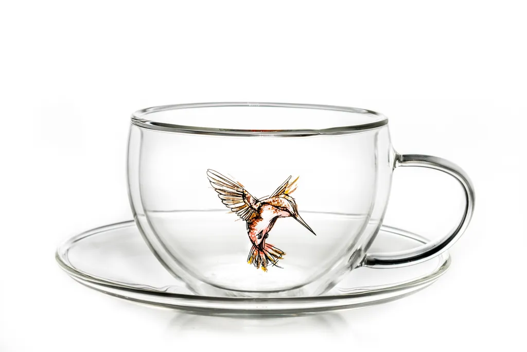 Creano 6er-Set Thermo-Tasses "Hummi" Für Tee/Latte Macchiato, Doppelwandig, Mit Kolibri-Muster | 250ml In Exklusiver Geschenkpackung – Bild 5