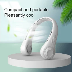 Jesunfuzhu 2000mah Persönlicher Nackenventilator, Hals Fan, Wiederaufladbare Ice Freihändiger Tragbarer Ventilator Weiß