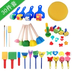 Jesunfuzhu 30 Pcs Kinder Schwamm Pinsel Malset Früherziehung Kunst Graffiti Liefert Kinder Malwerkzeuge DIY
