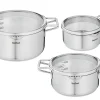 TEFAL NORDICA 6-Teiliges Set Mit Stielkasserolle 16cm + Deckel Und Kochtöpfen 20/24cm + Deckel , H852S325