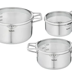 TEFAL NORDICA 6-Teiliges Set Mit Stielkasserolle 16cm + Deckel Und Kochtöpfen 20/24cm + Deckel , H852S325