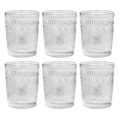 Krumble Wasserglas - Vintage - Trinkgläser - Wasserglas - Whiskeyglas - Spülmaschinenfest - 6 Stück - 260 Ml Pro Glas - Glas - Transparent