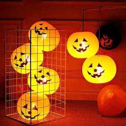 Stretoey 10x LED Halloween Dekoration Kürbis Luftballons, Latex Glühend Ballon Für Partydekoration