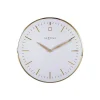 NeXtime 3256WI Small Design-Wanduhr, Leise, Weiß, Gold, 30 Cm