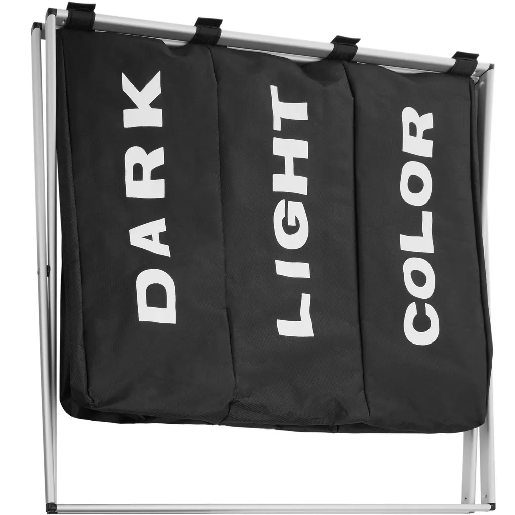 Tectake Wäschesammler Klappbar Mit 3 Fächern - Schwarz – Bild 7