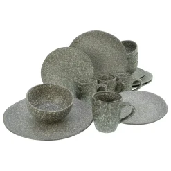 Creatable Porzellanhaus CreaTable 23770 Kombiservice Granit Für 4 Personen, Steinzeug (1 Set, 16-teilig)