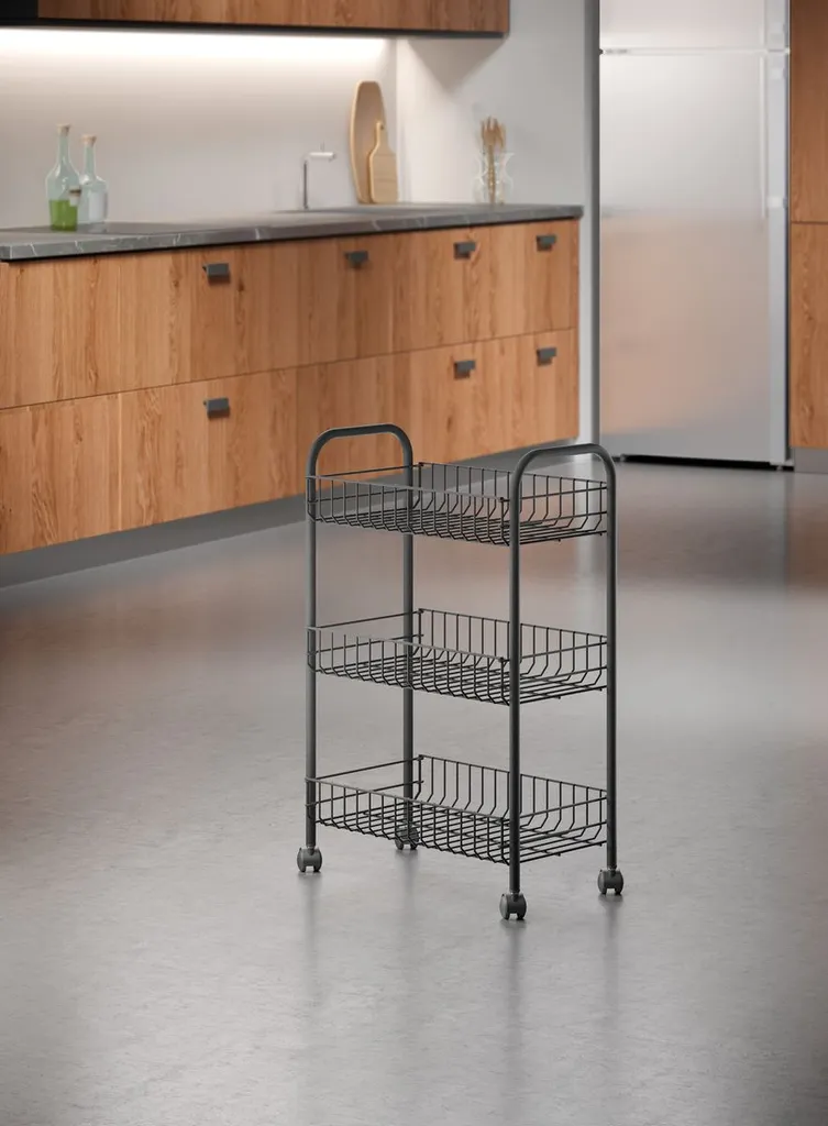 Gravidus 3 Etagen Allzweckwagen Rollwagen Regalwagen Küchenwagen Etagenwagen Barwagen – Bild 5