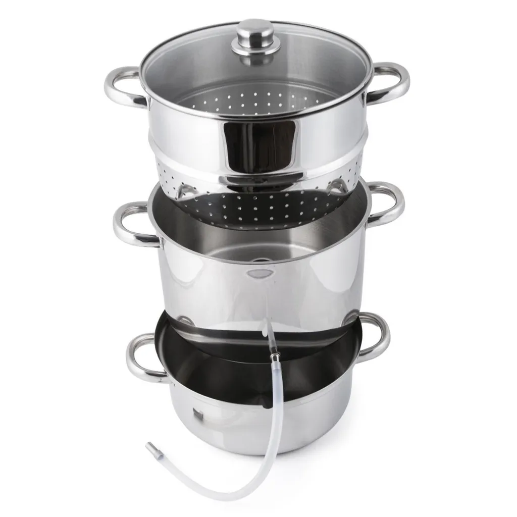 Grafner® XXL Edelstahl Dampfentsafter 8 Liter Mit Schlauch + Klemme Fruchtentsafter – Bild 2