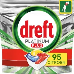 Groen Dreft Dreft Platinum Plus All In One Lemon - 95 Stück - Vorteilspack - Geschirrspültabs