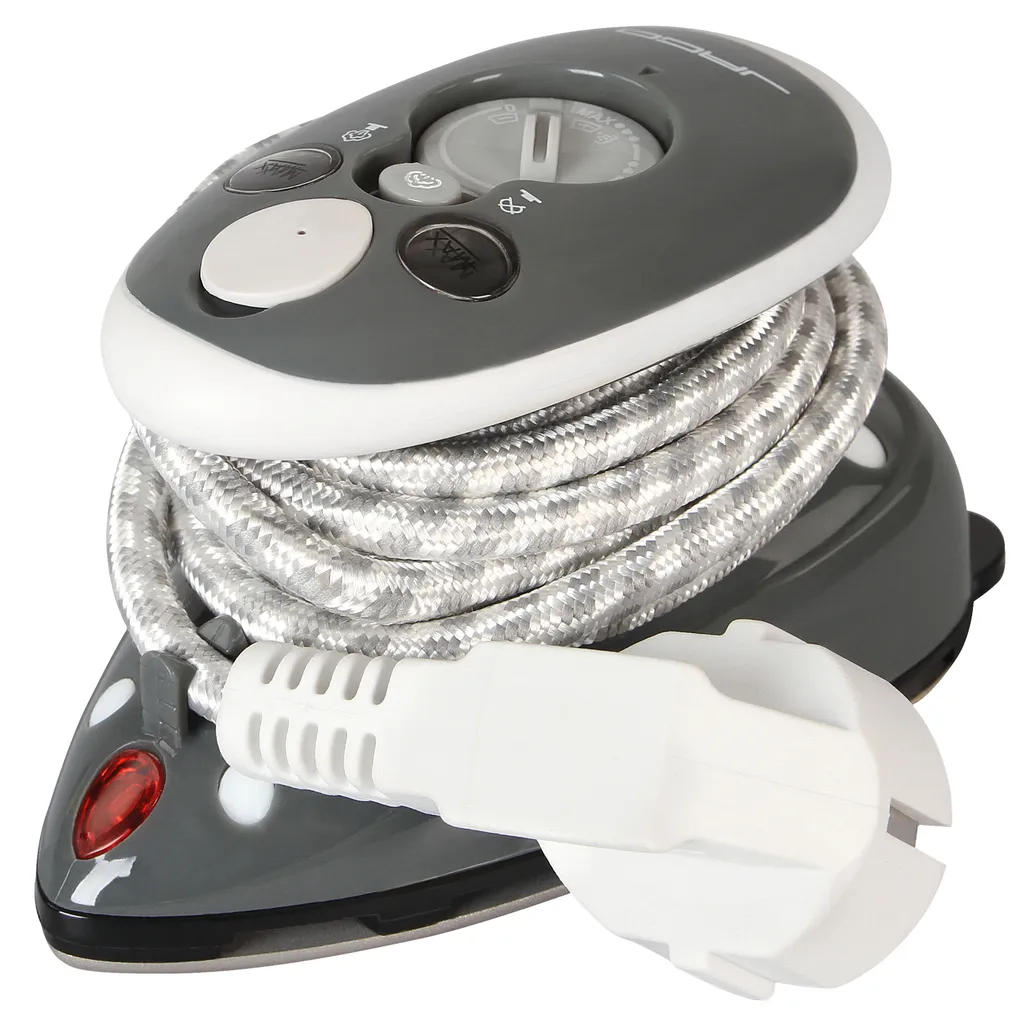 Jago® Mini Bügeleisen - Grau, 260-420 W, Antihaft Bügelsohle, Wassertank 40 Ml, 100-240 V Netzspannung Umschaltbar, Mit/ohne Dampf - Dampfbügeleisen, Reisebügeleisen – Bild 2