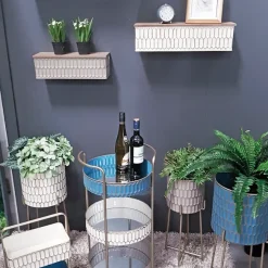 Haku Servierwagen, Gold-creme-türkis-taupe - Maße: 40 Cm X 36 Cm X 77 Cm; 20241