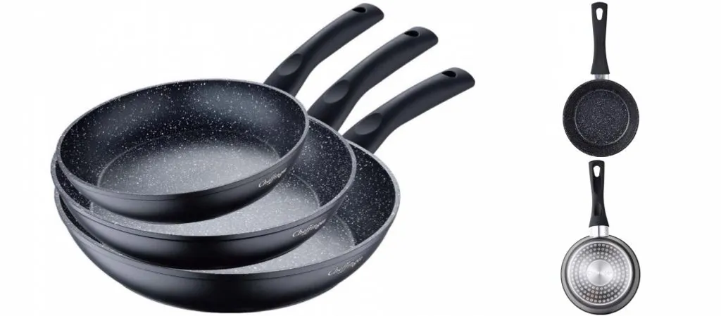 Scheffinger Cheffinger Aluminiumguss-Bratpfannen-Set Schwarz 3 Stück – Bild 16