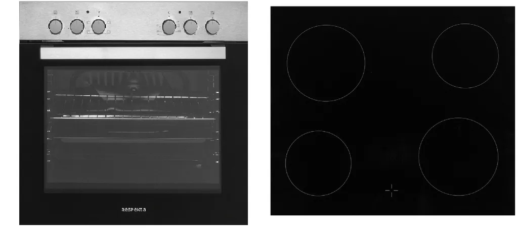 Respekta Backofen Einbauherd Glaskeramikkochfeld Herdset Edelstahl Grill Umluft