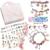 Stretoey 63er/set DIY Kristall Armband Bunt Kristall Perlen Schmuck Armbänder Handwerk Weihnachten Schmuck Weihnachtsgeschenk Für Erwachsene Und Kinder, Rosa Bastelsets