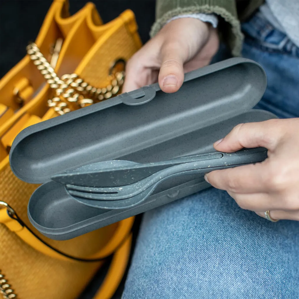 Koziol Besteck Etui Klikk Etui, Bestecktasche, Aufbewahrung, Kunststoff, Nature Ash Grey, 7034701 – Bild 2