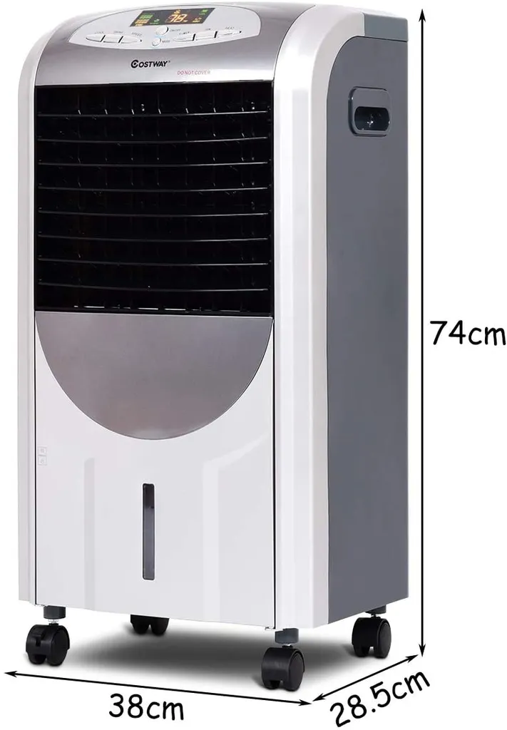 COSTWAY Heizlüfter 2000W Klimaanlage Mobil Klimagerät Kühlen 75W, 8H Timer, 7L Wassertank, 70°Winkel, Fernbedienung, Energieklasse A – Bild 7