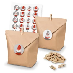 Itenga SET Geschenktüten 24x Tüten + Klammern + Sticker (Motiv 152)