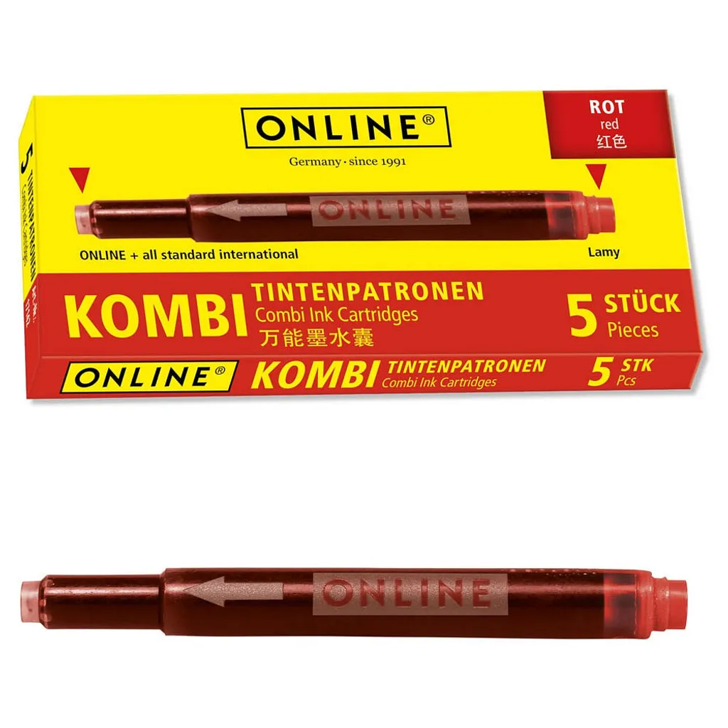 ONLINE Schreibgeräte ONLINE® 17307/12 Tintenpatronen Für Füller Rot 5 St. – Bild 2