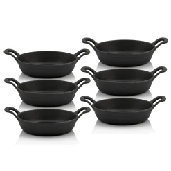 BBQ-Toro Gusseisen Servierpfännchen (6 Stück) Ø 20 Cm - Rund | Schwarz