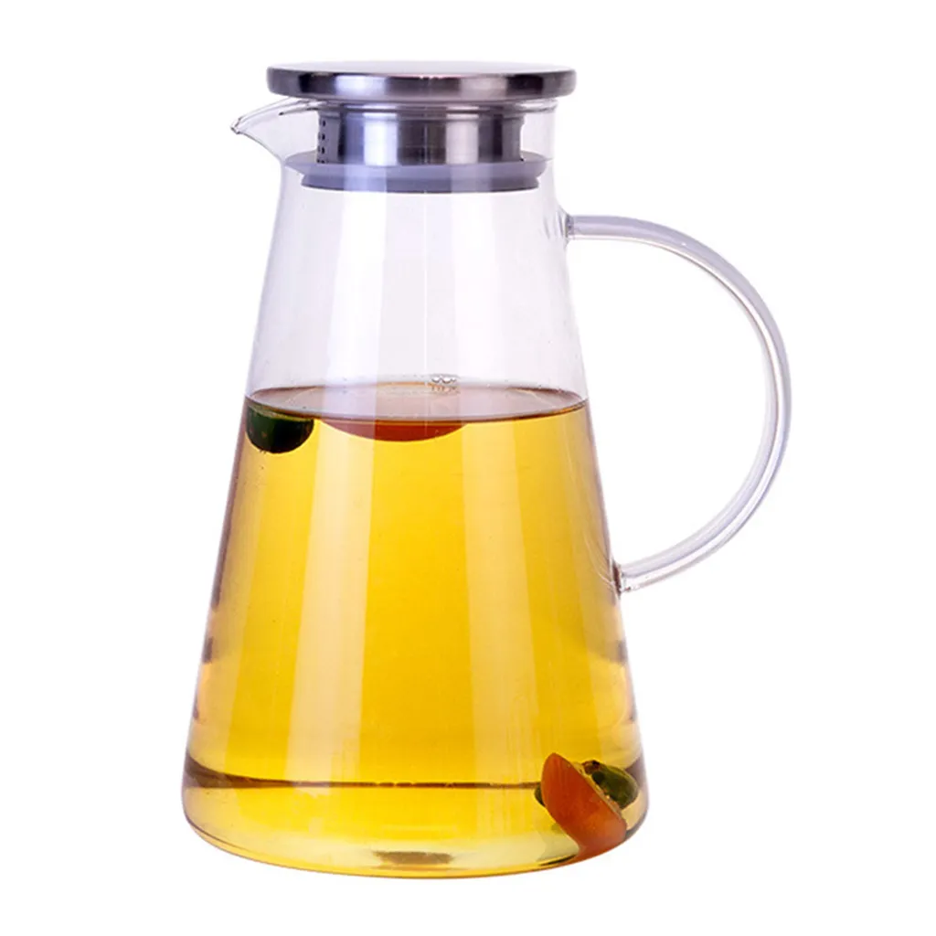 Mmgoqqt Glaskrug 2 Liter Karaffe Trinkflasche Aus Borosilikatglas Mit Deckel – Bild 2