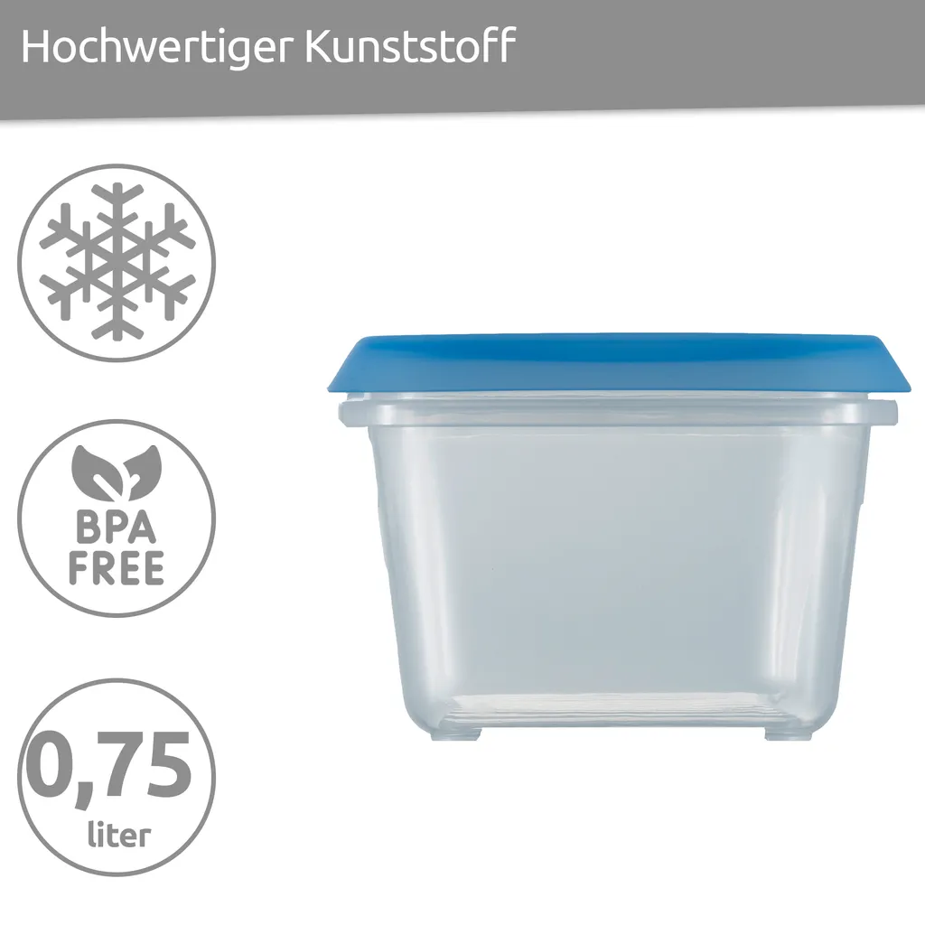Wüllner & Kaiser Gefrierdosen 4er Set 750 Ml, Frischhaltedosen Mit Deckel, Ideal Zum Einfrieren, Vielfältig Verwendbar – Bild 3