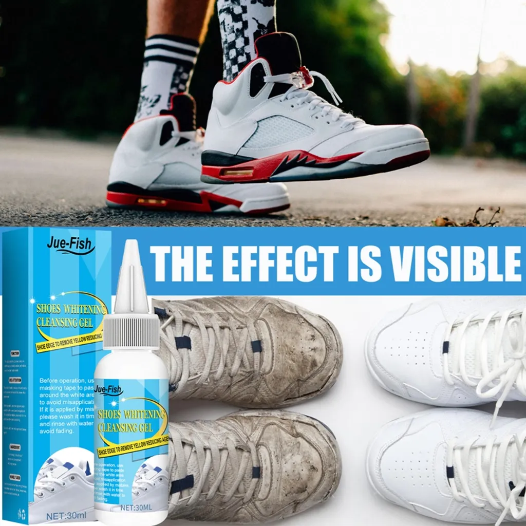 YisibaihTao 30ml Schuhreiniger Schuhfleckentferner, Schuh Schnellreinigungsgel, Entfernt Gelbe Ränder Und Flecken, Mit Klebeband Und Bürste – Bild 3