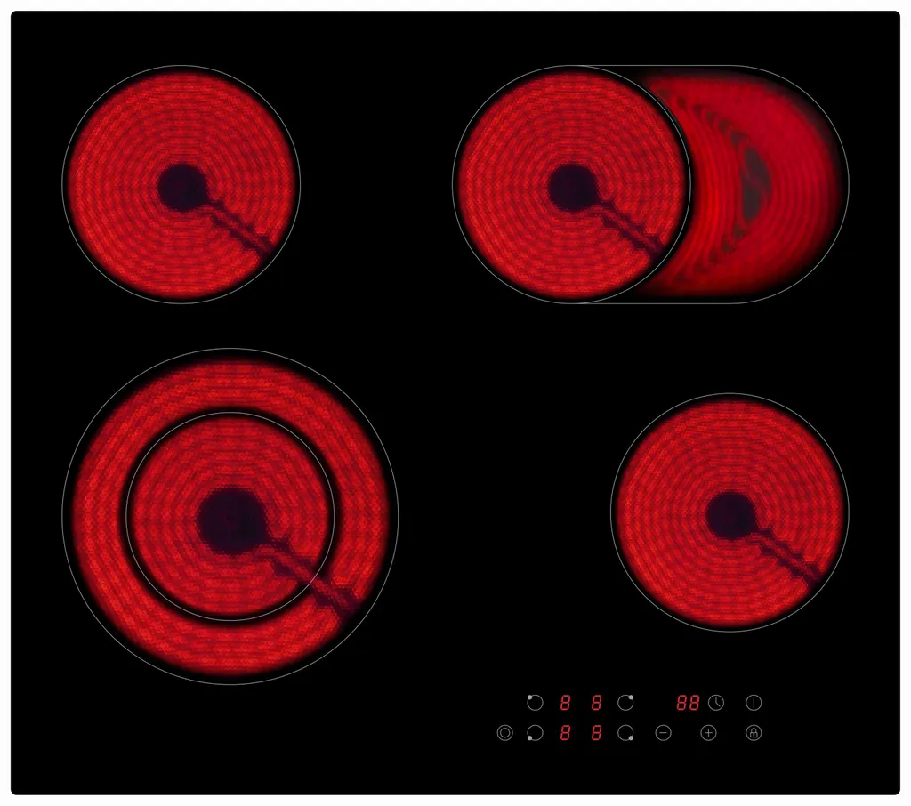 PKM Einbaukochfeld KH KF4 2KB Autark 60cm TIMER Bräterzone
