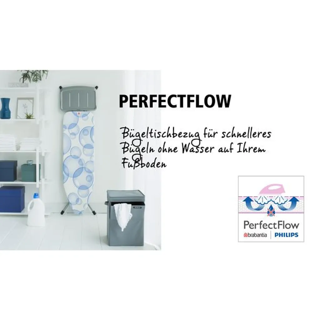 Brabantia Baumwollbezug C PerfectFlow Spr. Bubbles Bügeltischbezug – Bild 2