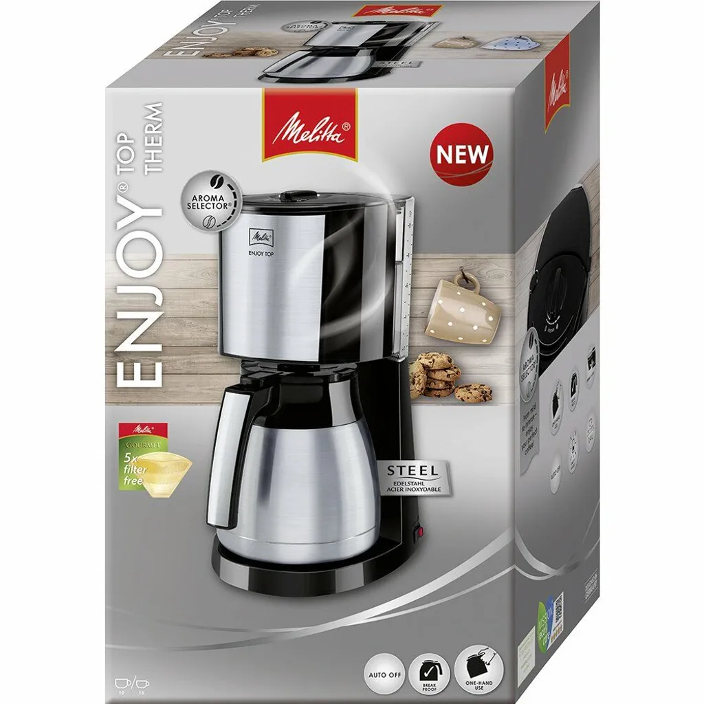 MELITTA Kaffeeautomat 1017-08 10Tassen Thermokanne 1000Watt Schwarz – Bild 5