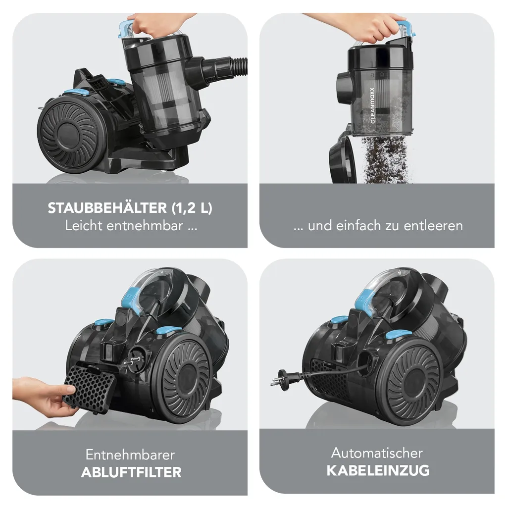 Maxxworld CLEANmaxx Zyklon-Staubsauger - Schwarz – Bild 3