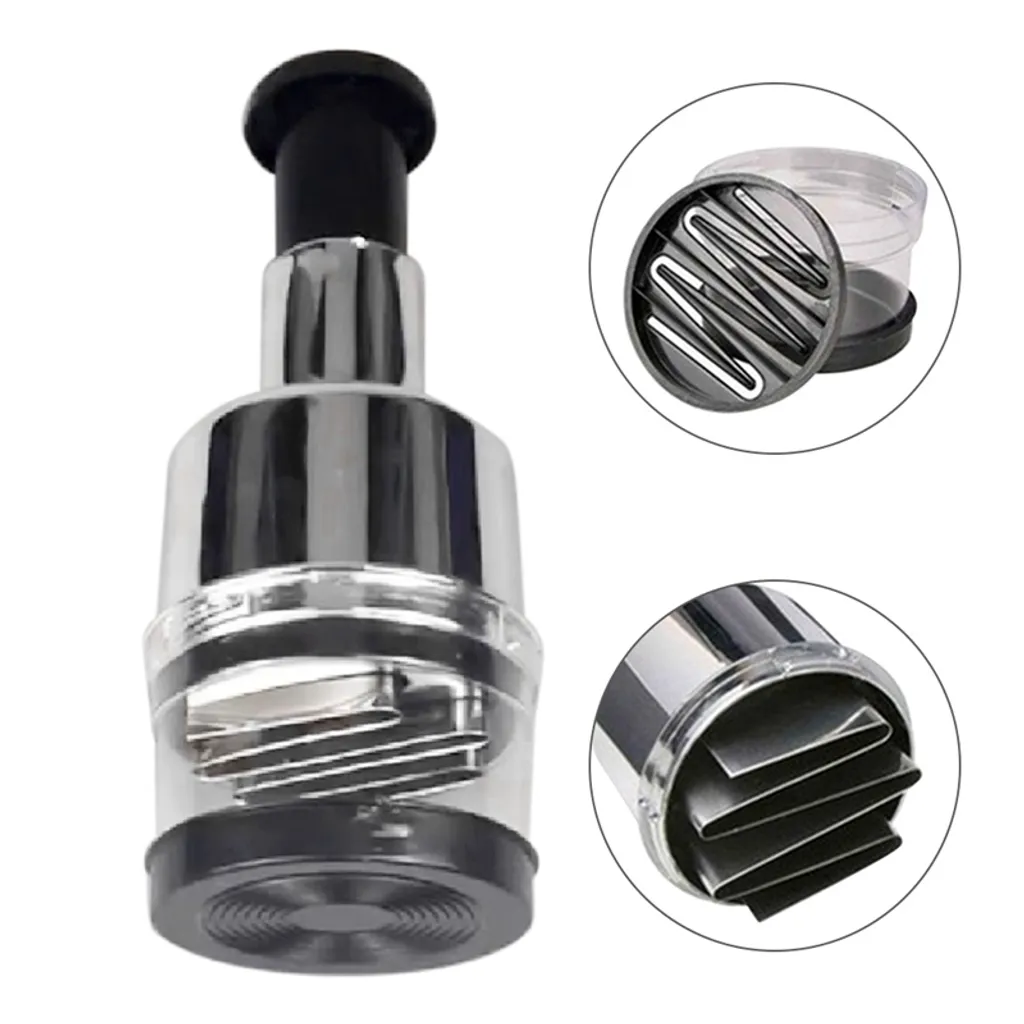 Jesunfuzhu Gemüsehacker Zerkleinerer Zwiebelhacke Chopper Zwiebelschneider Ingwer Knoblauch Zwiebel – Bild 3