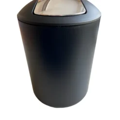 Daniclean Kosmetikeimer 5 Liter, Kunststoff Schwarz, Mülleimer Mit Schwingdeckel Bad, Ø 19,5x30,5cm