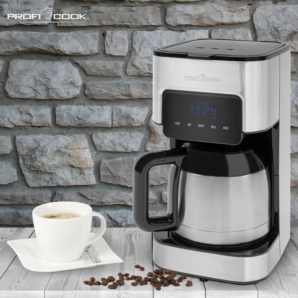 ProfiCook Kaffeeautomat PC-KA 1191 Für 8-10 Tassen, Elektronische Aromawahlfunktion, Sensor Touch-Bedienung, Edelstahl-Thermokanne (doppelwandig) – Bild 3