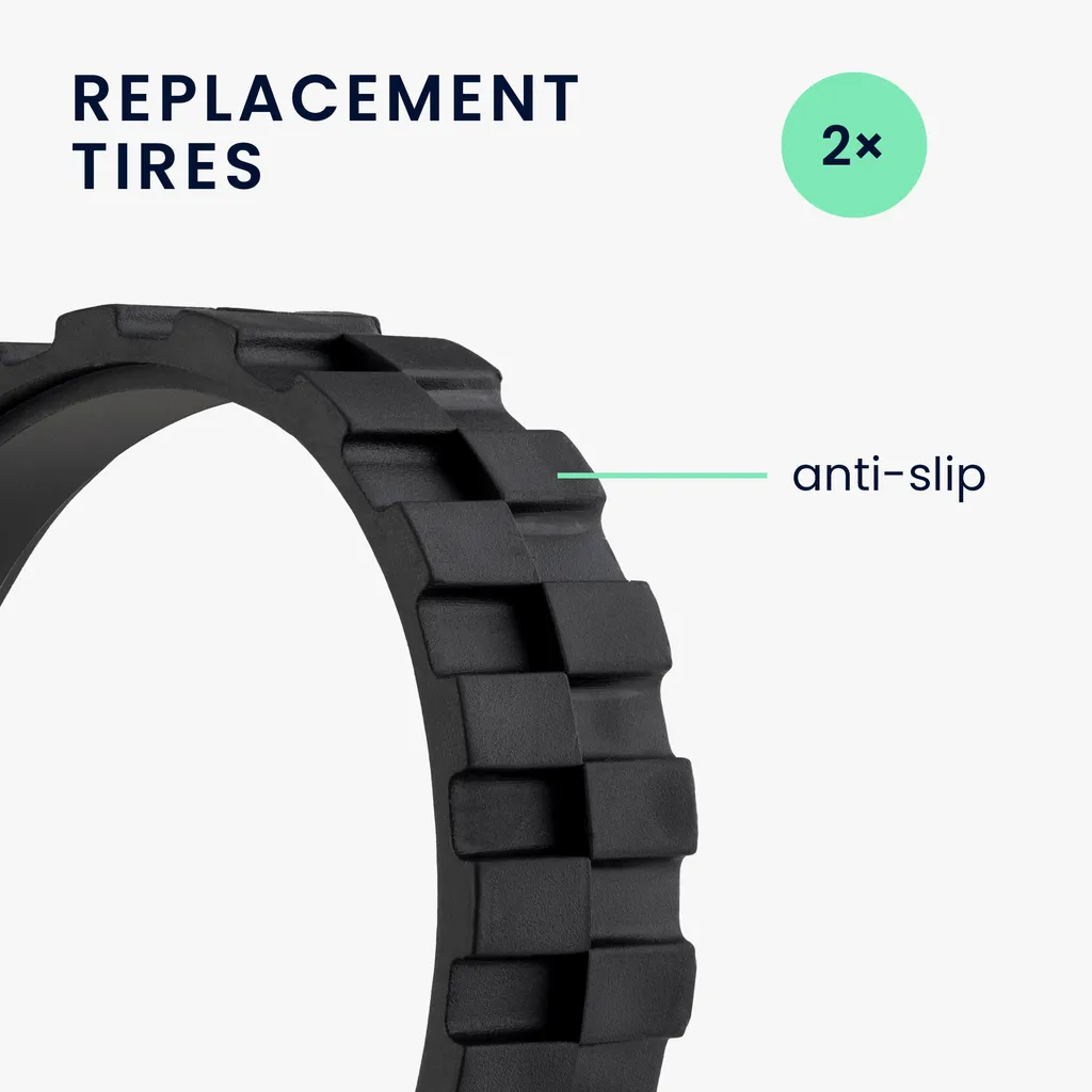 Kwmobile 2x Reifen Mantel Kompatibel Mit IRobot Roomba 500 / 600 / 700 / 800 / 900 / I / E / S Serie - Reifen Räder Für Saugroboter - Ersatzrad Rutschfest – Bild 3
